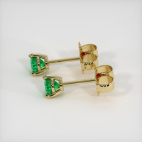 <span>0.12</span>&nbsp;<span class="tooltip-light">Ct.Tw.<span class="tooltiptext">Total Carat Weight</span></span> Emerald Earrings, 18K Yellow Gold 3