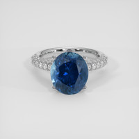 6.90 Ct. Blue Sapphire Ring, Platinum 950 1