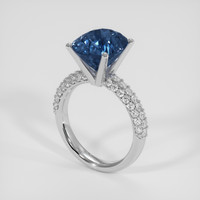 6.90 Ct. Blue Sapphire Ring, Platinum 950 2