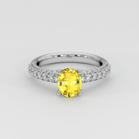 1.35 Ct. Yellow Sapphire Ring, Platinum 950 1