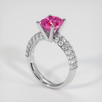 3.22 Ct. Pink Sapphire Ring, Platinum 950 2