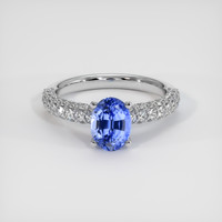 1.93 Ct. Blue Sapphire Ring, Platinum 950 1