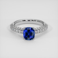 1.55 Ct. Blue Sapphire Ring, Platinum 950 1