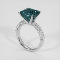 6.65 Ct. Greenish Blue Sapphire Ring, Platinum 950 2