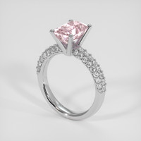 3.43 Ct. Peach Sapphire Ring, Platinum 950 2