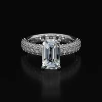 3.57 Ct. White Sapphire Ring, Platinum 950 1