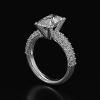 3.57 Ct. White Sapphire Ring, Platinum 950 2