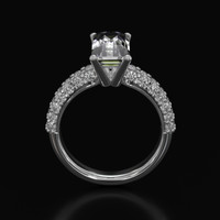 3.57 Ct. White Sapphire Ring, Platinum 950 3