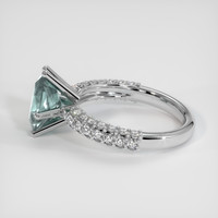 2.44 Ct. Greenish Blue Sapphire Ring, Platinum 950 4