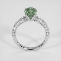 3.64 Ct. Green Sapphire Ring, Platinum 950 3
