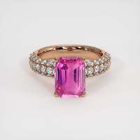 3.53 Ct. Pink Sapphire Ring, 14K Rose Gold 1