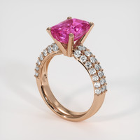 3.53 Ct. Pink Sapphire Ring, 14K Rose Gold 2