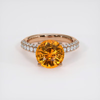 4.22 Ct. Orange Sapphire Ring, 14K Rose Gold 1