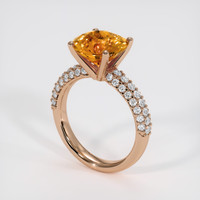4.22 Ct. Orange Sapphire Ring, 14K Rose Gold 2