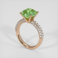 5.09 Ct. Yellowish Green Sapphire Ring, 14K Rose Gold 2