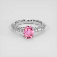 1.74 Ct. Padparadscha Sapphire Ring, 14K White Gold 1