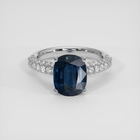3.16 Ct. Blue Sapphire Ring, 14K White Gold 1