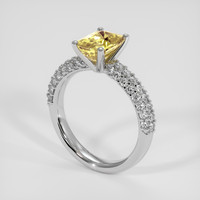 2.14 Ct. Yellow Sapphire Ring, 14K White Gold 2