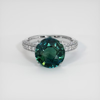 5.06 Ct. Bluish Green Sapphire Ring, 14K White Gold 1
