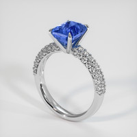 3.11 Ct. Blue Sapphire Ring, 14K White Gold 2