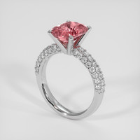 3.37 Ct. Padparadscha Sapphire Ring, 14K White Gold 2