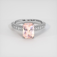 3.92 Ct. Padparadscha Sapphire Ring, 14K White Gold 1