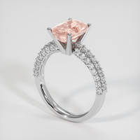 3.92 Ct. Padparadscha Sapphire Ring, 14K White Gold 2
