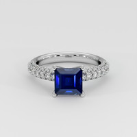 2.19 Ct. Blue Sapphire Ring, 18K White Gold 1