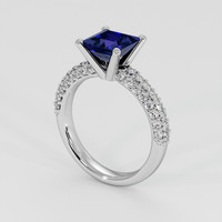 2.19 Ct. Blue Sapphire Ring, 18K White Gold 2
