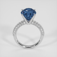 6.90 Ct. Blue Sapphire Ring, 18K White Gold 3