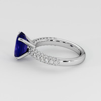 3.11 Ct. Blue Sapphire Ring, 18K White Gold 4