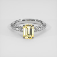 2.14 Ct. Yellow Sapphire Ring, 18K White Gold 1