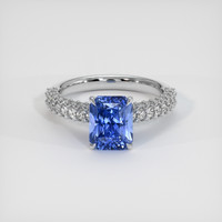 3.11 Ct. Blue Sapphire Ring, 18K White Gold 1