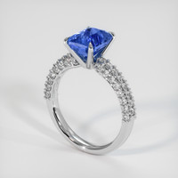 3.11 Ct. Blue Sapphire Ring, 18K White Gold 2