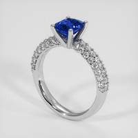1.55 Ct. Blue Sapphire Ring, 18K White Gold 2