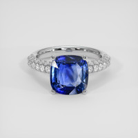 5.01 Ct. Blue Sapphire Ring, 18K White Gold 1