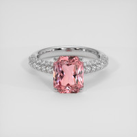 3.37 Ct. Padparadscha Sapphire Ring, 18K White Gold 1