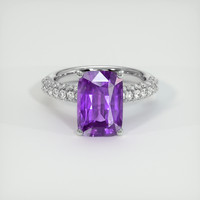 8.17 Ct. Purple Sapphire Ring, 18K White Gold 1