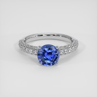 1.69 Ct. Blue Sapphire Ring, 18K White Gold 1