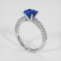 1.69 Ct. Blue Sapphire Ring, 18K White Gold 2