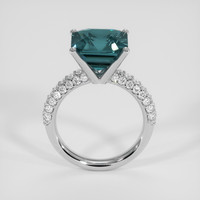 6.65 Ct. Greenish Blue Sapphire Ring, 18K White Gold 3