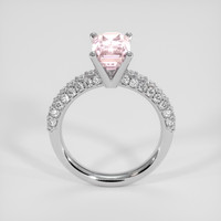 3.43 Ct. Peach Sapphire Ring, 18K White Gold 3