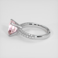 3.43 Ct. Peach Sapphire Ring, 18K White Gold 4