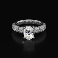 1.99 Ct. White Sapphire Ring, 18K White Gold 1
