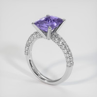 4.06 Ct. Violet Sapphire Ring, 18K White Gold 2