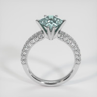 2.44 Ct. Greenish Blue Sapphire Ring, 18K White Gold 3