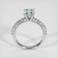 2.43 Ct. Bluish Green Sapphire Ring, 18K White Gold 3