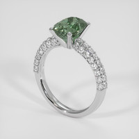 3.64 Ct. Green Sapphire Ring, 18K White Gold 2
