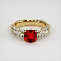 1.50 Ct. Ruby Ring, 14K Yellow Gold 1
