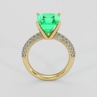 4.16 Ct. Emerald Ring, 18K Yellow Gold 3